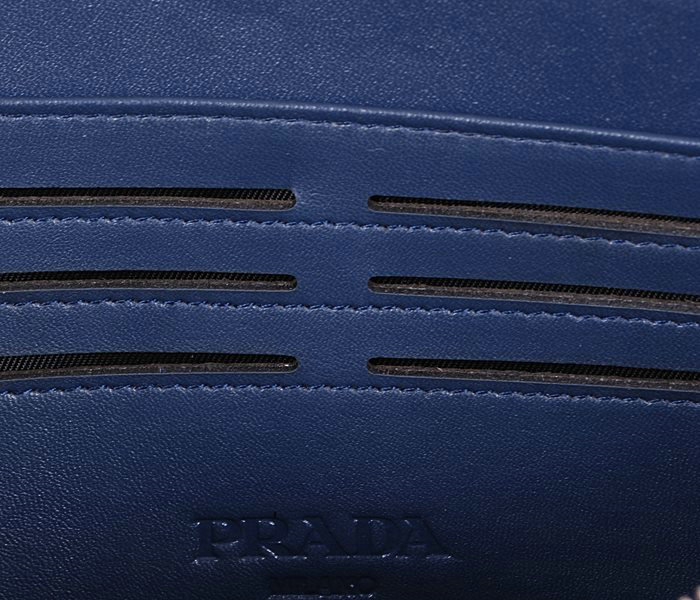 2014 Prada Saffiano Leather Clutch 8P601 blue for sale